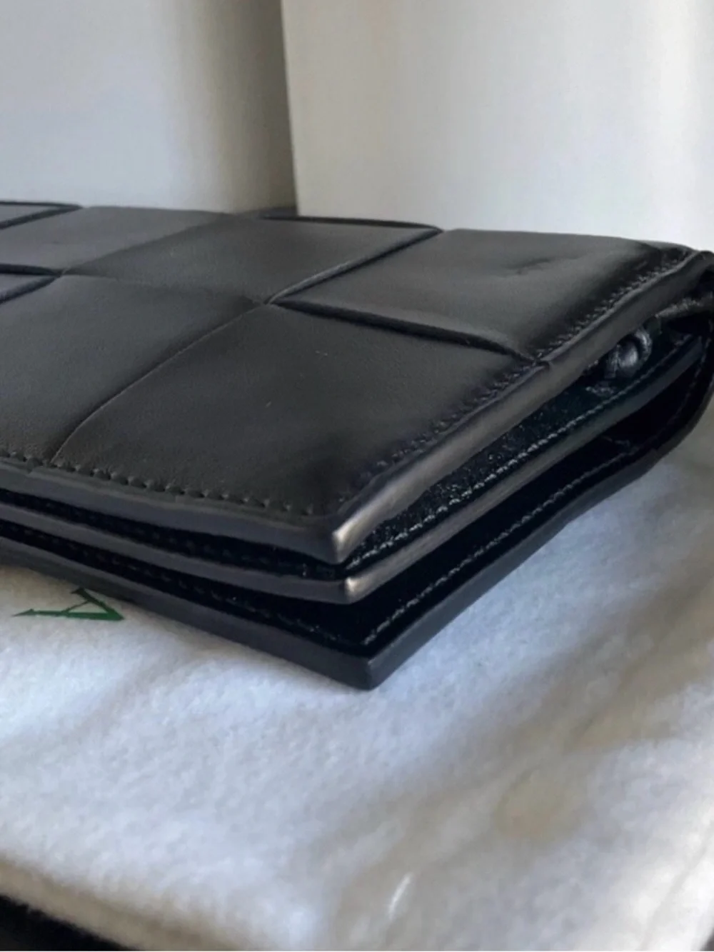 Bottega Veneta Black Intrecciato Leather Clutch crossbody bag